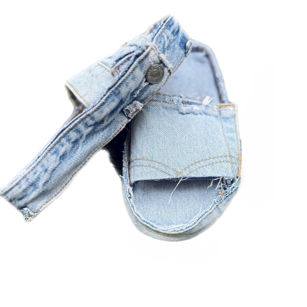 SOLD Vintage denim Levi slides made by me solematedenim on instagram